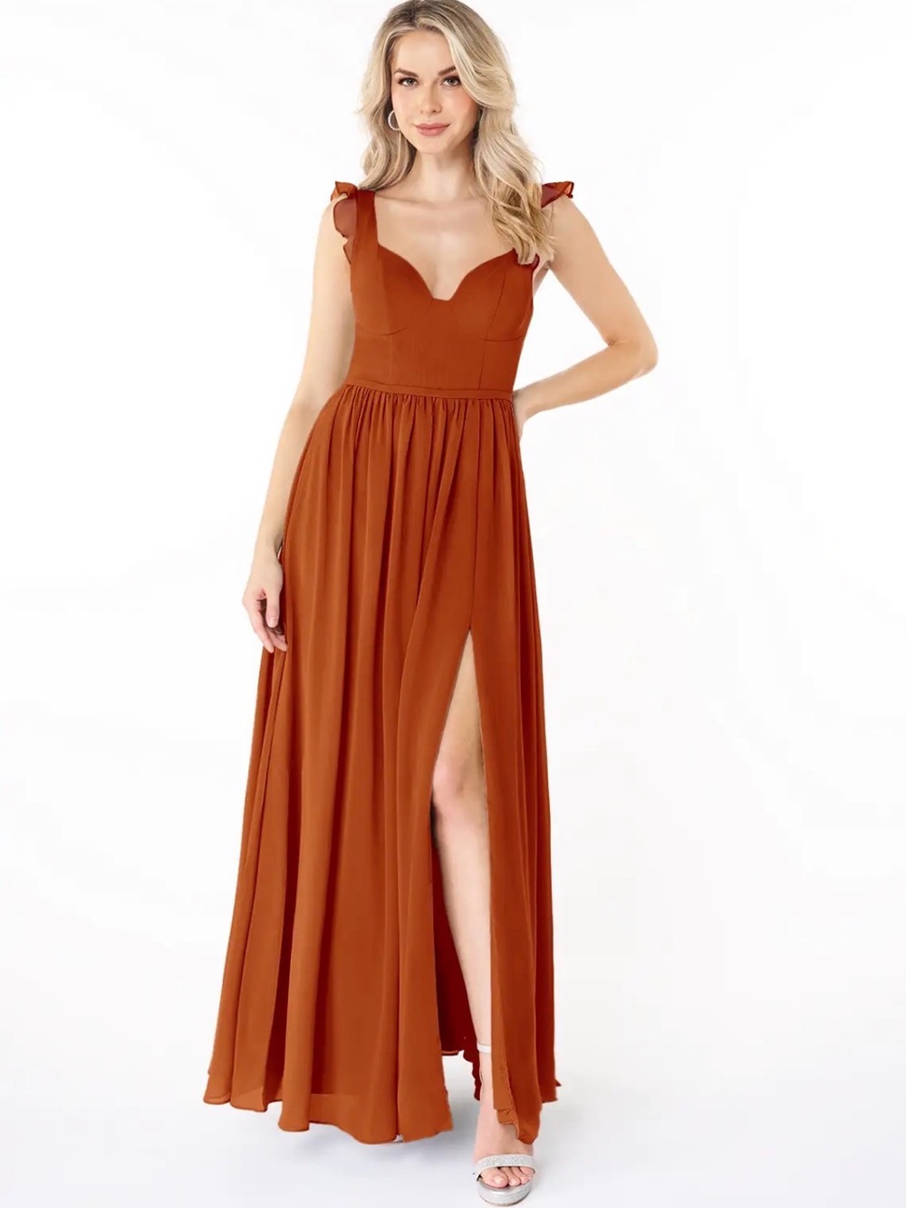 Azazie Terracotta Stassie Dress